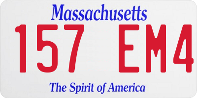 MA license plate 157EM4