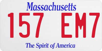 MA license plate 157EM7