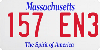 MA license plate 157EN3
