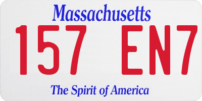 MA license plate 157EN7