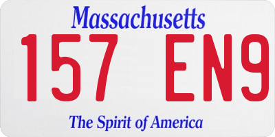 MA license plate 157EN9