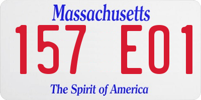 MA license plate 157EO1