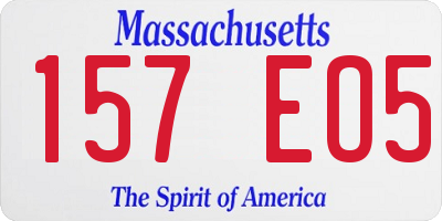 MA license plate 157EO5