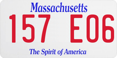 MA license plate 157EO6