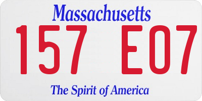 MA license plate 157EO7