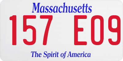 MA license plate 157EO9