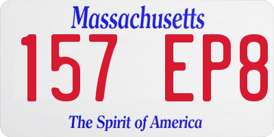 MA license plate 157EP8