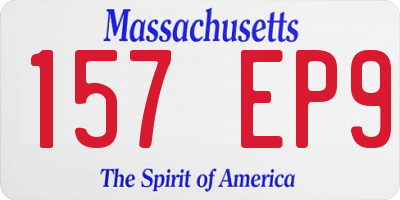 MA license plate 157EP9