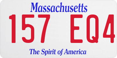MA license plate 157EQ4