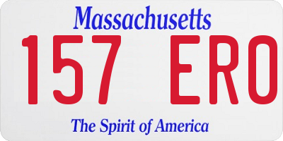 MA license plate 157ER0