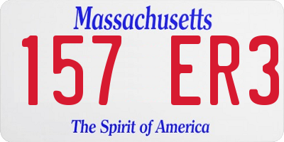 MA license plate 157ER3