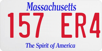 MA license plate 157ER4