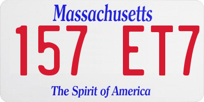 MA license plate 157ET7