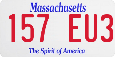 MA license plate 157EU3