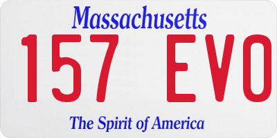 MA license plate 157EV0