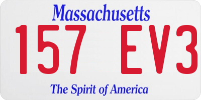 MA license plate 157EV3