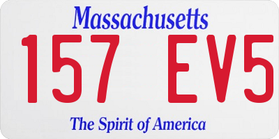 MA license plate 157EV5