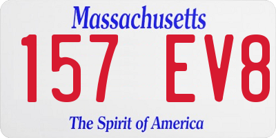 MA license plate 157EV8