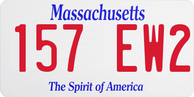 MA license plate 157EW2