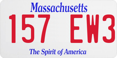 MA license plate 157EW3