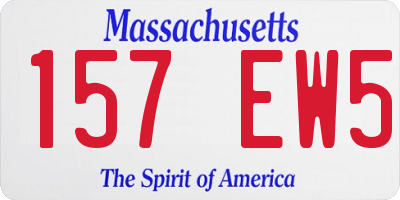 MA license plate 157EW5