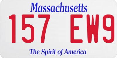 MA license plate 157EW9
