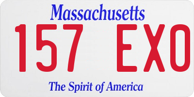 MA license plate 157EX0