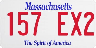 MA license plate 157EX2