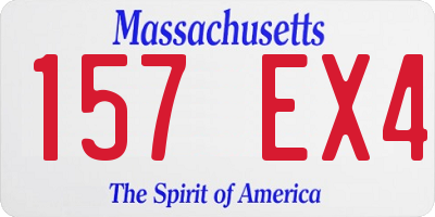 MA license plate 157EX4