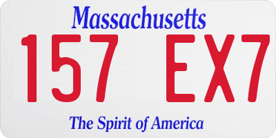 MA license plate 157EX7