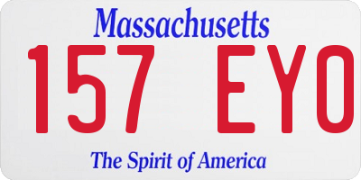 MA license plate 157EY0