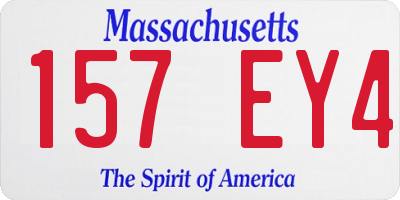 MA license plate 157EY4