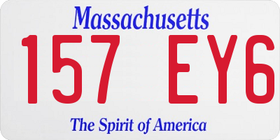 MA license plate 157EY6
