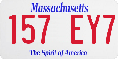 MA license plate 157EY7