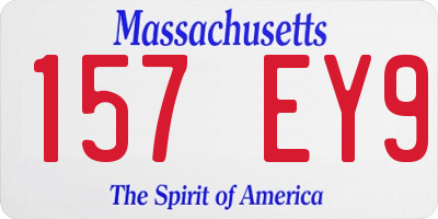 MA license plate 157EY9