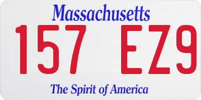 MA license plate 157EZ9