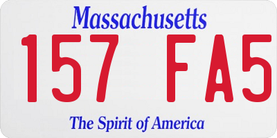 MA license plate 157FA5