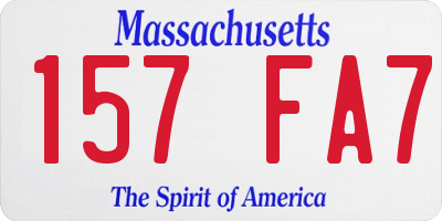 MA license plate 157FA7