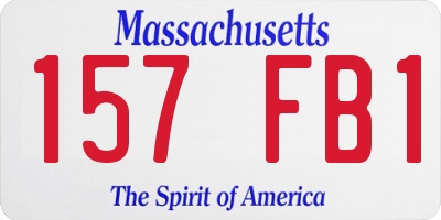 MA license plate 157FB1