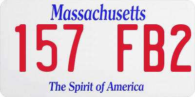 MA license plate 157FB2