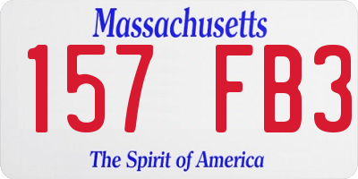 MA license plate 157FB3