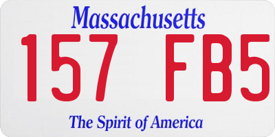 MA license plate 157FB5