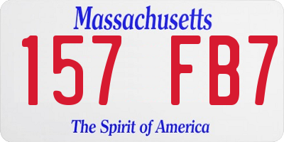 MA license plate 157FB7