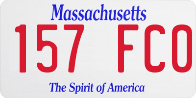 MA license plate 157FC0