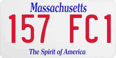 MA license plate 157FC1