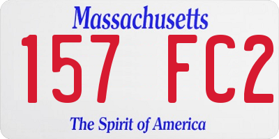 MA license plate 157FC2