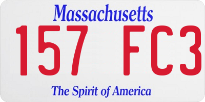 MA license plate 157FC3
