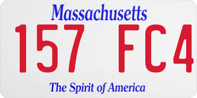 MA license plate 157FC4