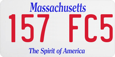 MA license plate 157FC5