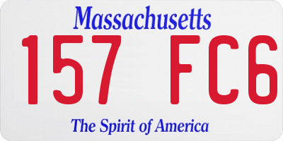 MA license plate 157FC6